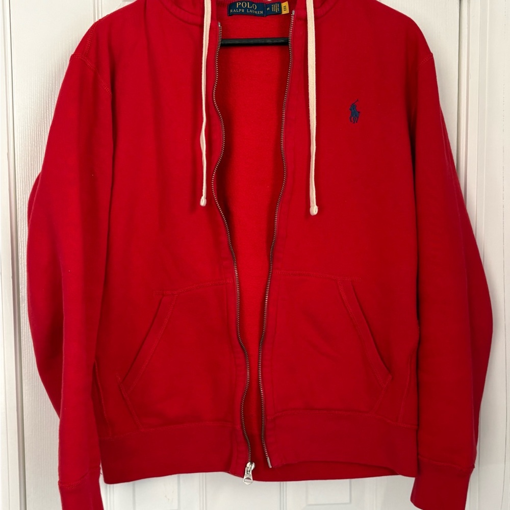 Polo Ralph Lauren Red Zip Up Sweater